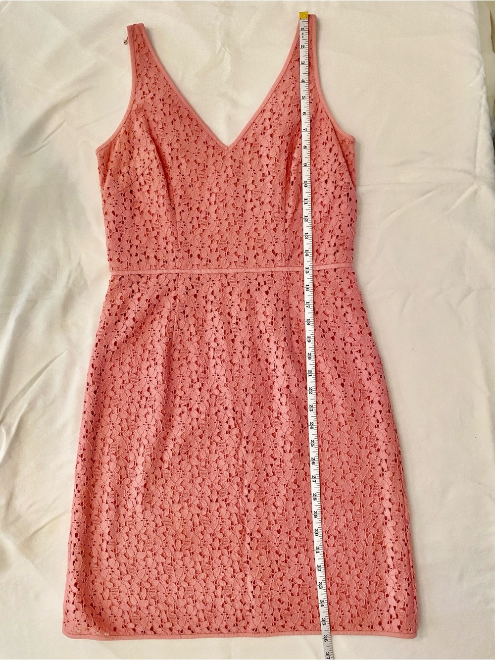 Ann Taylor Pink Lace V-Neck Sheath Dress